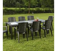 Dmora - Table d'extérieur Susa, Etagère à manger rectangulaire extensible, Table de jardin extensible, 100% Made in Italy, 150x90h72 cm, Anthracite