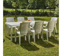 Dmora - Table d'extérieur Susa, Table à manger rectangulaire extensible, Table de jardin extensible, 100% Made in Italy, Cm 150x90h72, Blanc