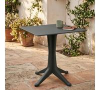 Dmora - Table d'extérieur Trani, Étagère carrée fixe, Table de jardin polyvalente, 100% Made in Italy, 70x70h72 cm, Anthracite
