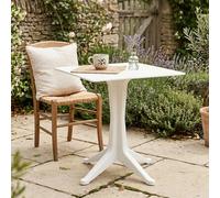 Dmora - Table d'extérieur Trani, Étagère carrée fixe, Table de jardin polyvalente, 100% Made in Italy, 70x70h72 cm, Blanc