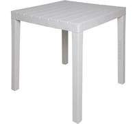 Dmora - Table d'extérieur Vicenza, Etagère de jardin carrée, Table fixe intérieure et extérieure, 100% Made in Italy, 78x78h72 cm, Blanc