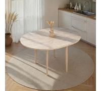 Dmora Table extensible Alcor 100 x 100 x 75h cm beige marbre 6 places extensible, mécanisme d'extension central