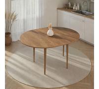 Dmora Table extensible Alcor 100 x 100 x 75h cm marron chêne 6 places extensible, mécanisme d'extension central