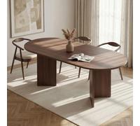 Dmora Table extensible Bancalari 160 x 90 x 75h cm marron noyer 6 places extensible, mécanisme d'extension central