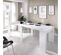 Dmora - Table Extensible Cognolo, Table à Manger Polyvalente, Console Extensible à Plusieurs Positions avec Support d'extension Inclus, 54/239x90h77 cm, Blanc