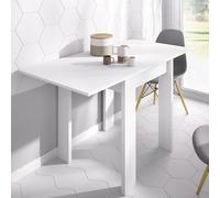 Dmora - Table Extensible Comer, Console Extensible Multi-Positions, Table Console auxiliaire Pliante, 67/134x67h79 cm, Blanc
