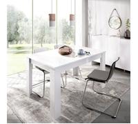 Dmora - Table extensible Dariaud, Console extensible multiposition, Table à manger avec rallonge, 140-190x90h77 cm, Blanc