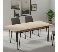 Dmora Table Extensible Dbauman 80 x 170 x 76h cm Marron chêne 4 Places Extensible, mécanisme d'extension Central