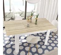 Dmora - Table extensible Midland, Console extensible pour salle à manger, Table de cuisine ouvrant avec rallonge, 140/190x90h78 cm, Chêne et Blanc