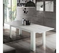 Dmora - Table extensible Nanni, Console extensible jusqu'à 10 places, Console extensible 100% Made in Italy, 140/190x90h75 cm, Mélèze blanc brillant