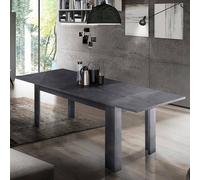 Dmora - Table extensible Nanni, Console extensible jusqu'à 10 places, Console extensible 100% Made in Italy, 140/190x90h75 cm, Ardoise