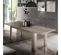 Dmora - Table extensible Nanni, Console extensible jusqu'à 10 places, Console extensible 100% Made in Italy, 140/190x90h75 cm, Orme nacré