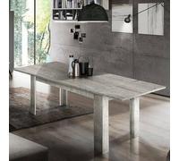 Dmora - Table extensible Natan, Console extensible jusqu'à 12 places, Console extensible 100% Made in Italy, 160/210x90h75 cm, Ciment