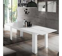 Dmora - Table extensible Natan, Console extensible jusqu'à 12 places, Console extensible 100% Made in Italy, 160/210x90h75 cm, Blanc brillant