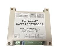 DMX Commutateur de relais contrôlé 4CH DMX512 Commutateur de relais d'entrée haute tension AC 110-220 V