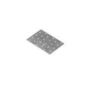 DMX - Plaque perforée plate connecteur d'angle connecteur bois connecteur en acier tôle perforée fer plat plaque de jonction pour meubles - Équerre de montage galvanisée - PP - Argent, 80 x 120 x 2,0