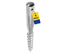 DMX Support de poteau rond Ø 60 mm - 550 x 60 x 1,8 mm - Ancrage au sol à visser - Base vissée - Douille de sol - Pied de support - Piquet de terre - Douille de sol pour parasol séchoir à linge