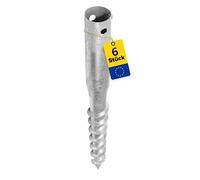 DMX Support de poteau rond Ø 68 mm - Lot de 6 - Ancrage au sol à visser - Base à visser - Douille de sol - Pied de support - Piquet de terre - Douille de sol pour parasol séchoir à linge