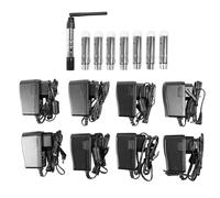 DMX512 Kit émetteur-récepteur sans fil compact et léger avec 7 récepteurs et portée de 400 m stable, système sans fil 2,4 G ISM 126 canaux pour éclairage de scène