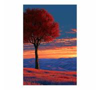 DMZPKZB Decoration Murale Arbre De Vie Coloré Arbre d’automne arc-en-ciel vibrant Moderne Impression Sur Toile Image,Nature Tableaux Decoratifs Muraux,Salon Chambre (Multicolore)-50x70cm Sans cadre