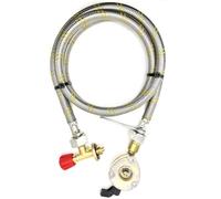 DN Autogas Parts Tuyau de recharge GPL 1,5 m - Flexible en acier renforcé - Type 901 904 907 - Vanne d'arrêt manuelle pour gaz de camping - 16 mm à 20 mm - Cylindre à clipser
