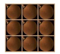 DN DECONATION Lot de 9 boules de Noël en plastique marron | 8 cm, kit de décorations de sapin de Noël incassables pour décoration de sapin de Noël, décoration rustique d'hiver