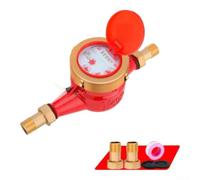 DN20 Compteur d'eau rotatif à aile, débitmètre d'eau chaude et froide jusqu'à 90 °C, compteur précis à 3 points avec filtre intégré, connecteurs en fer/cuivre (B)