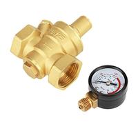 DN25 32mm Régulateur Reducteur de Pression d'eau Réglable，7.25-116 psi Vanne de réduction de pression d'eau réglable en laiton avec Manomètre Compteur de pression