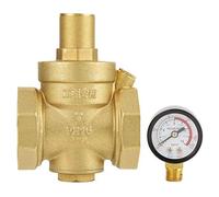 DN50 Régulateur de pression d'eau, Vanne de réduction de pression, Vanne de réduction d'eau réglable en laiton avec Manomètre Compteur 1,6 MPa, Pour L'équipement D'alimentation En Eau Du Robinet