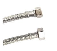 DN8 DVGW Tuyau blindé avec tressage en acier inoxydable 3/8" écrou mâle x 1/2" écrou mâle 1000 mm