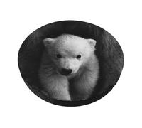 DNBCLEZK Bear Housse de coussin ronde pour tabouret de bar avec imprimé 30,5 à 35,6 cm, velours + mousse + base en polyester antidérapante, bord élastique pour un ajustement sûr, lavable en machine