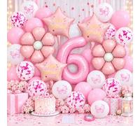 Dncvb 24 PCS Anniversaire Papillon 6 Ans Kit Decoration Anniversaire | Marguerite Ballon en Forme de Marguerite, Ballon à l'hélium Décoration Anniversaire Papillon