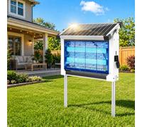 Dnenellr Lampe Anti Moustique Extérieur Solaire, Étanche IPX5 (Blanc) | Panneau Solaire Réglable, 4500 V, Batterie 4000mAh, Capteur Crépusculaire, USB-C et Câble de 3M pour Terrasse et Jardin