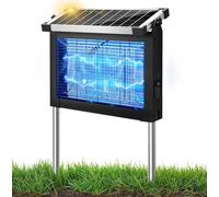 Dnenellr Lampe Anti-Moustique Solaire d’Extérieur, Destructeur d’Insectes Électrique 4500V, IPX5 Étanche, Rechargeable USB 4000mAh, Tue-Mouches sans Fil avec Piquet pour Jardin, Pelouse, Terrasse