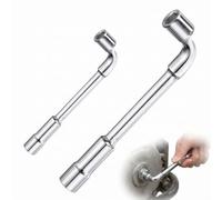 DNOMXB 2 Pcs ouille Double Coudée, clé à pipe 6 pans 7mm/10mm pipe, Clés à Pipe à Douille Hexagonales Coudées en L oubles Douilles Hexagonales à 6 Pans pour Réparation de Voitures