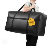 Dntorx Lot de 2 sacs de rangement extra larges de 300 l Oxford Heavy Duty - Grand sac de déménagement - Poignées renforcées - Pour couettes, vêtements, literie, noir, 120 x 46 x 55 cm