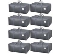 Dntorx Lot de 8 grands sacs de déménagement imperméables et résistants de 120 L avec fermetures éclair pour le rangement des vêtements, le déménagement, le camping, les outils de jardin