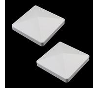 Dnyta Lot de 2 capuchons de poteau en vinyle blanc 10,2 x 10,2 cm