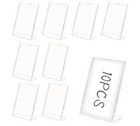 Doafoce 10 Pièces A6 Présentoirs de Table Incliné Porte-affiche pour menu Presentoir en Plastique Transparent Display Stand en Acrylique pour Restaurants,Hôtels,écoles,Bureaux, Réception