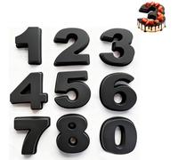 Doafoce 9 Pièces Moule a Gateau Number 0-8 3D Silicone Moule Chiffre | umber Cake Silicone Numérique Moule Number Petit Forme de Chiffre Pour Anniversaire et Anniversaire de Mariage(Noir)