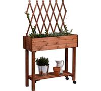 dobar 58187e Parterre surélevé Polyvalent avec système de Fixation intégré Marron 79 x 28,5 x 130 cm