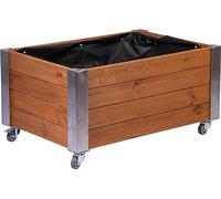 dobar® 58190FSCe Rolfi Jardinière surélevée Enroulable avec Non-tissé pour Plantes Jardinière en Bois 78 x 52 x 40,5 cm Pin Marron