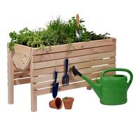 dobar 58196e Jardinière surélevée décorative en Bois (Pin, Naturel) pour Le Jardin, la terrasse ou Le Balcon pour légumes, Herbes, Fleurs 100 x 45 x 60 cm Beige