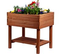 Dobar Décoratif Jardinière Surélevée en Bois (Pin, Marron) pour Jardin : Table Plate-Bande Surélevée Kit pour Légumes, Herbes, Fleurs, Jardinière Surélevée en Jardinière