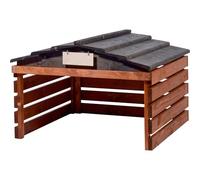 dobar® Garage pour Robot Tondeuse en Bois avec Toit Amovible, abri pour Robot à Gazon, avec Panneau Personnalisable, 78,5 x 74 x 52,5 cm, Marron/Noir