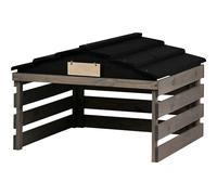 dobar Garage pour Robot Tondeuse en Bois avec Toit Amovible - Abri pour Robot Tondeuse à Gazon avec Panneau Personnalisable - 78,5 x 74 x 52,5 cm - Gris/Noir