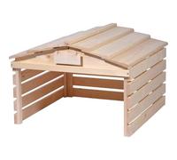 dobar® Garage pour Robot Tondeuse en Bois avec Toit Amovible - Abri pour Robot Tondeuse à Gazon avec Panneau Personnalisable - 78,5 x 74 x 52,5 cm - Naturel