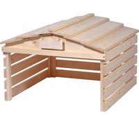 dobar Garage pour tondeuse-robot avec toit amovible, abri pour Automower, 78,5 x 74 x 52,5 cm, épicéa, naturel