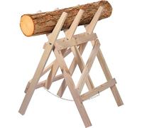 dobar Chevalet de sciage stable en bois massif, aide à la coupe pliable, 64 x 64 x 94 cm, pin