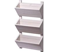 dobar Green Label 58381FSCe - Étagère murale avec 3 jardinières - Escalier à fleurs en bois - Échelle à fleurs pour montage mural - Escalier pour plantes pour jardin, terrasse, balcon - 38 x 17,5 x 79